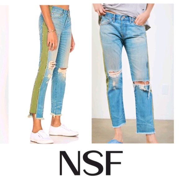 NSF Denim - Revolve NSF Maggie Straight Slouch in Harbor
